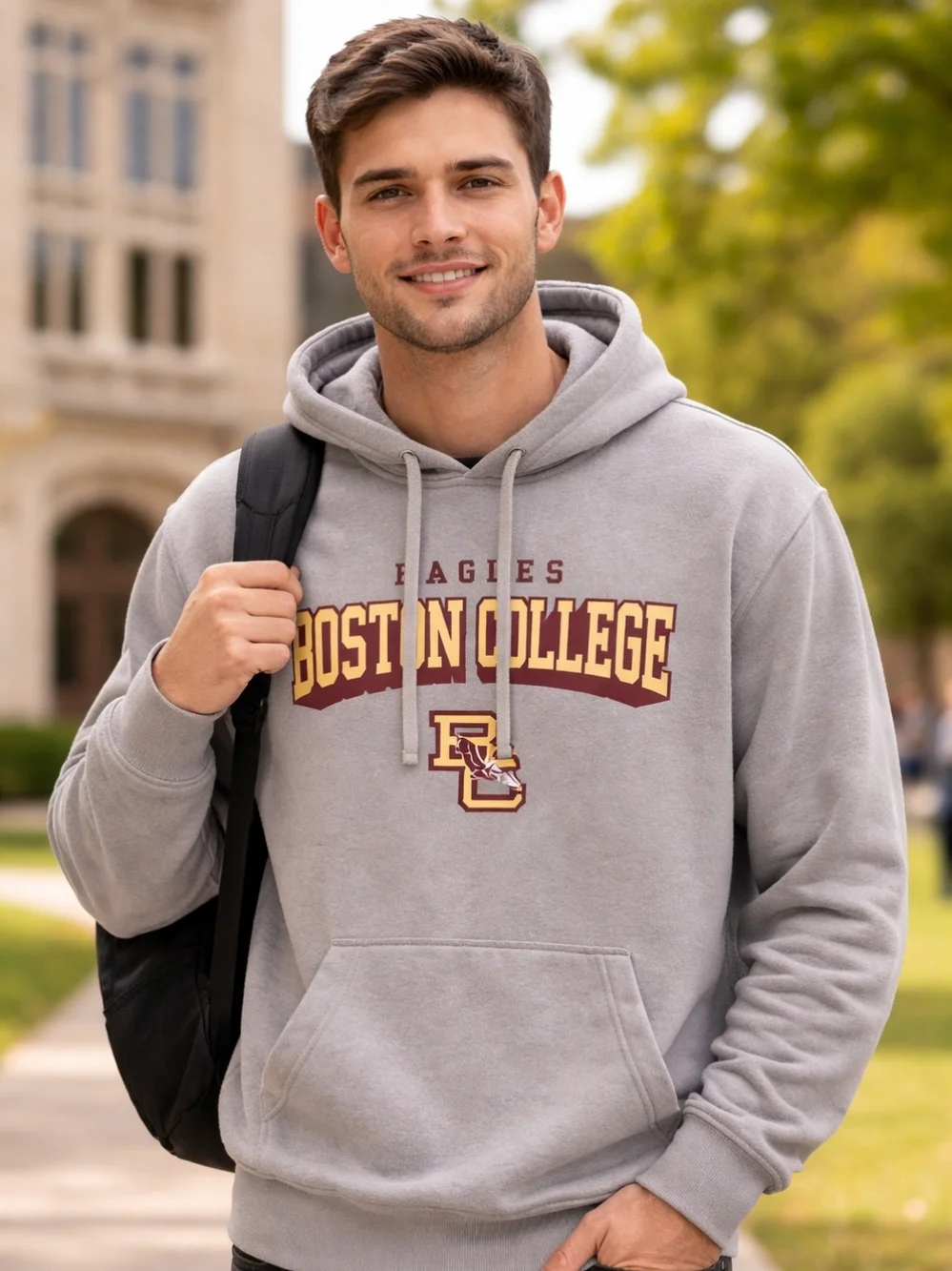 New Balance Boston College Eagles Hoodie Gray Men’s Size L NCAA Pullover - Picture 1 of 7